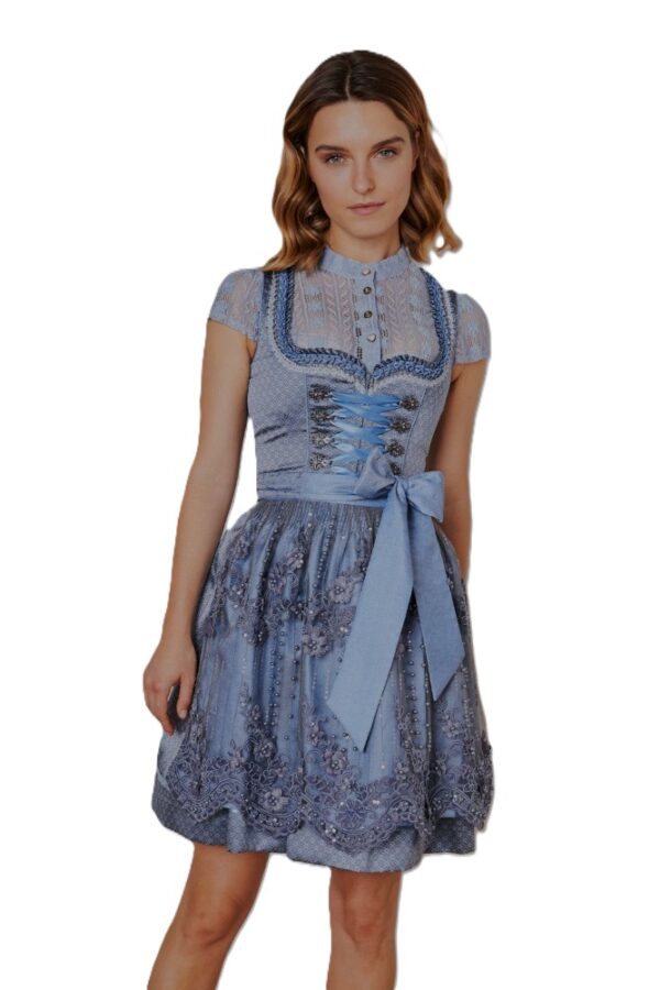 Dirndl Nayara Petite/Mini Length Medium Grey-Blue by Kruger