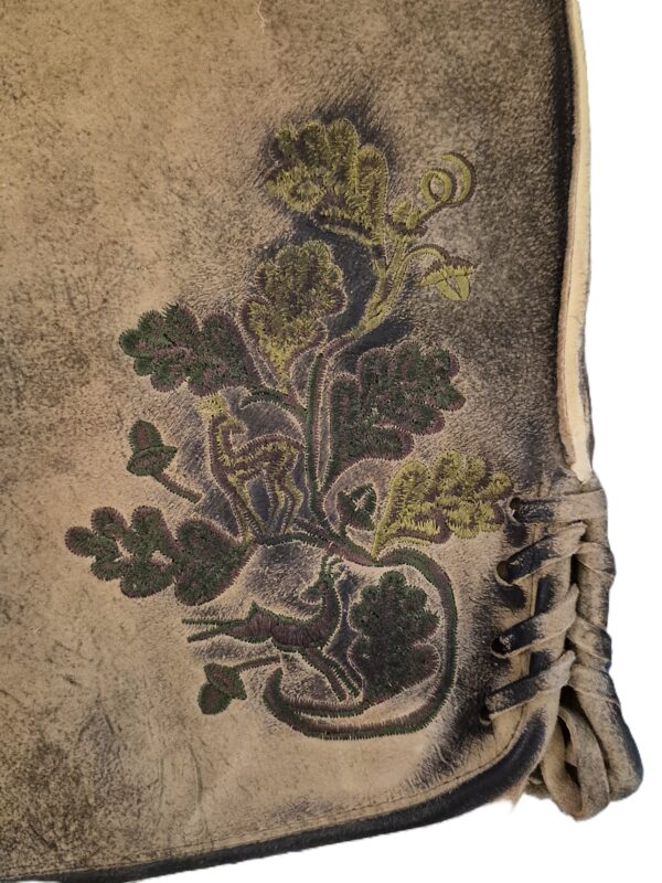 Men's Lederhosen Hartsee Walnut with Green Embroidery - Image 4
