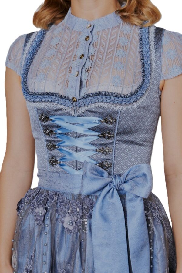 Dirndl Nayara Petite/Mini Length Medium Grey-Blue by Kruger - Image 2
