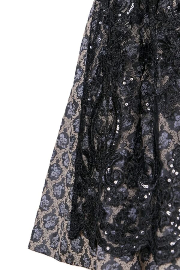 Dirndl Loni Black with Grey and Taupe by Kruger - Image 3