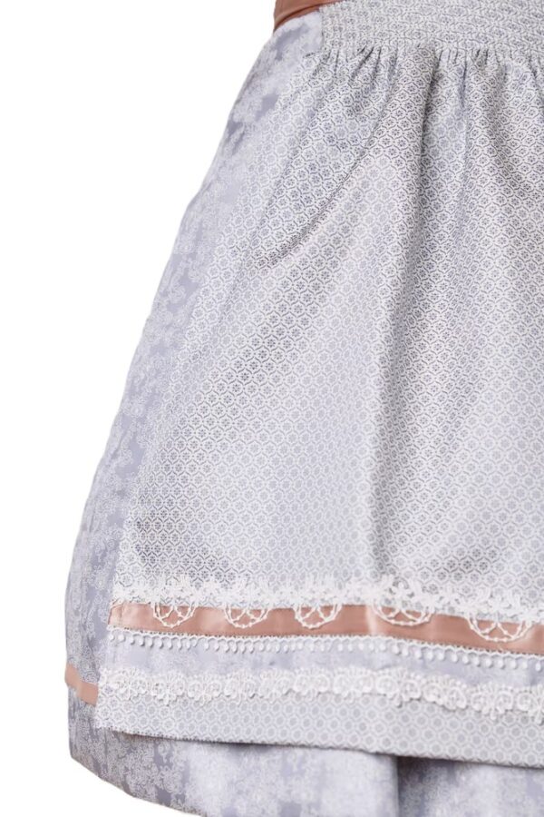 Dirndl Anella Petite/Mini Length Soft Grey with Rose by Kruger - Image 6