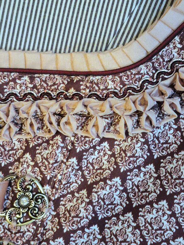 Dirndl Burgundy White Cotton Print by Bergweiss - Image 2