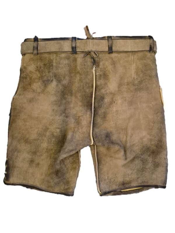 Men's Lederhosen Hartsee Walnut with Green Embroidery - Image 2