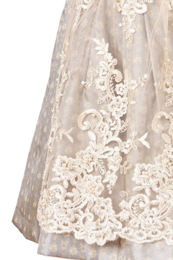 Dirndl Betti Taupe and Grey with Cream Petite/Mini Length by Kruger - Image 2
