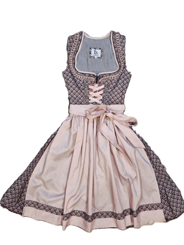 Dirndl Burgundy White Cotton Print by Bergweiss