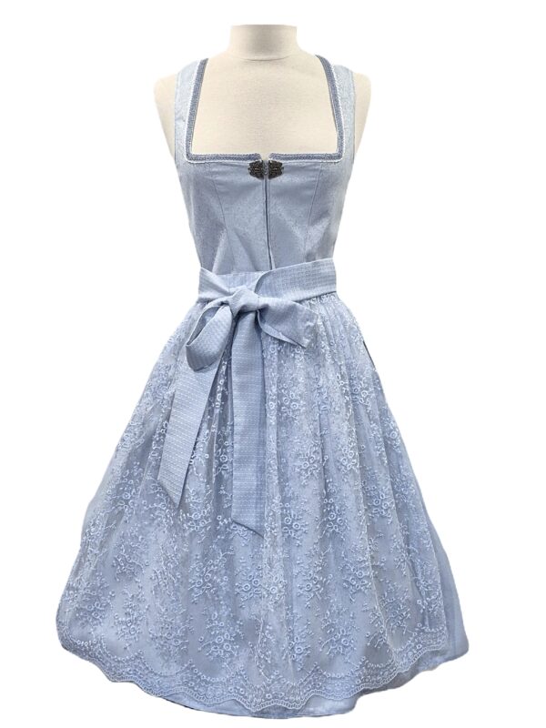 Dirndl Pale Blue with Lace Apron by Bergweiss