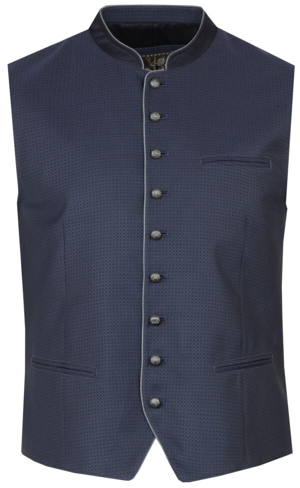 Brocade Vest Grunenbach Medium Blue by Marjo
