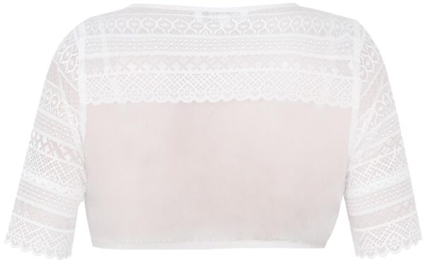 Dirndl Blouse Geslau Narrow V-Neck Off White by Marjo - Image 2