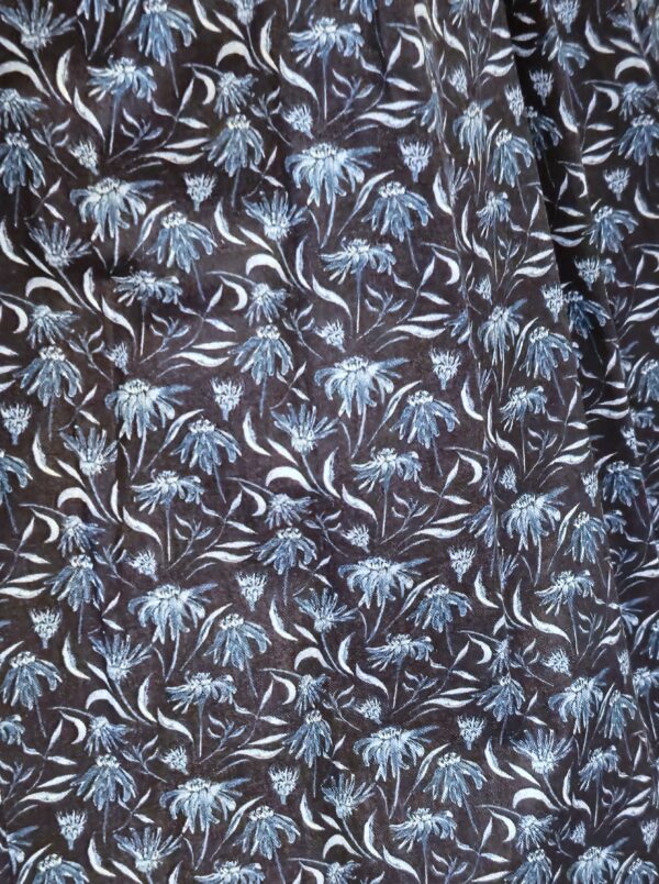 Dirndl Navy Blue Floral Print Cotton Above-Knee Length by Bergweiss - Image 3