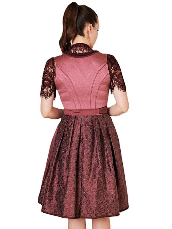 Dirndl Danila Burgundy and Rose by Kruger  Size EU 42/US 12 - Image 3