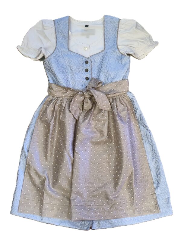 Girl's Two-Piece Dirndl Outfit Heidi Blue/Taupe