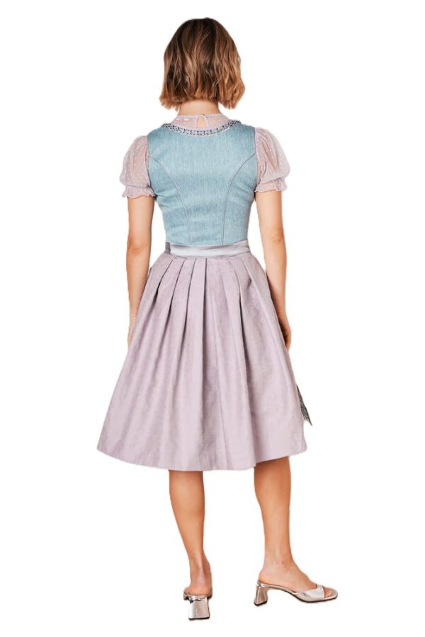 Dirndl Gasira Aqua with Mauve Pink by Kruger - Image 2