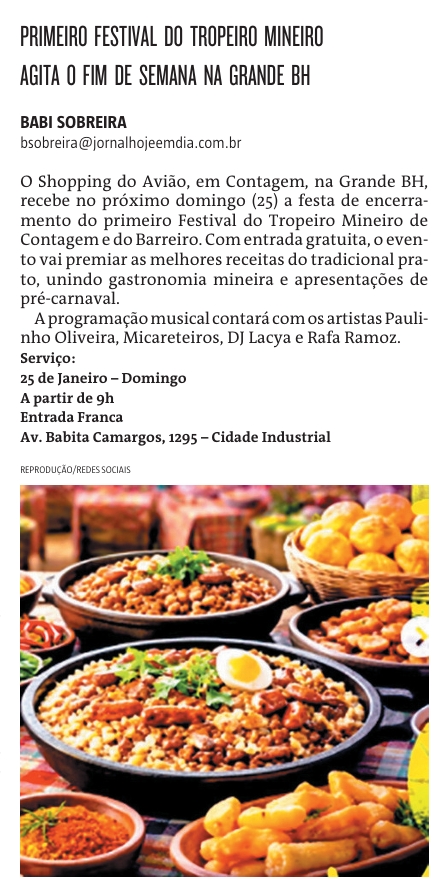 PRIMEIRO FESTIVAL DO TROPEIRO MINEIRO AGITA O FIM DE SEMANA NA GRANDE BH