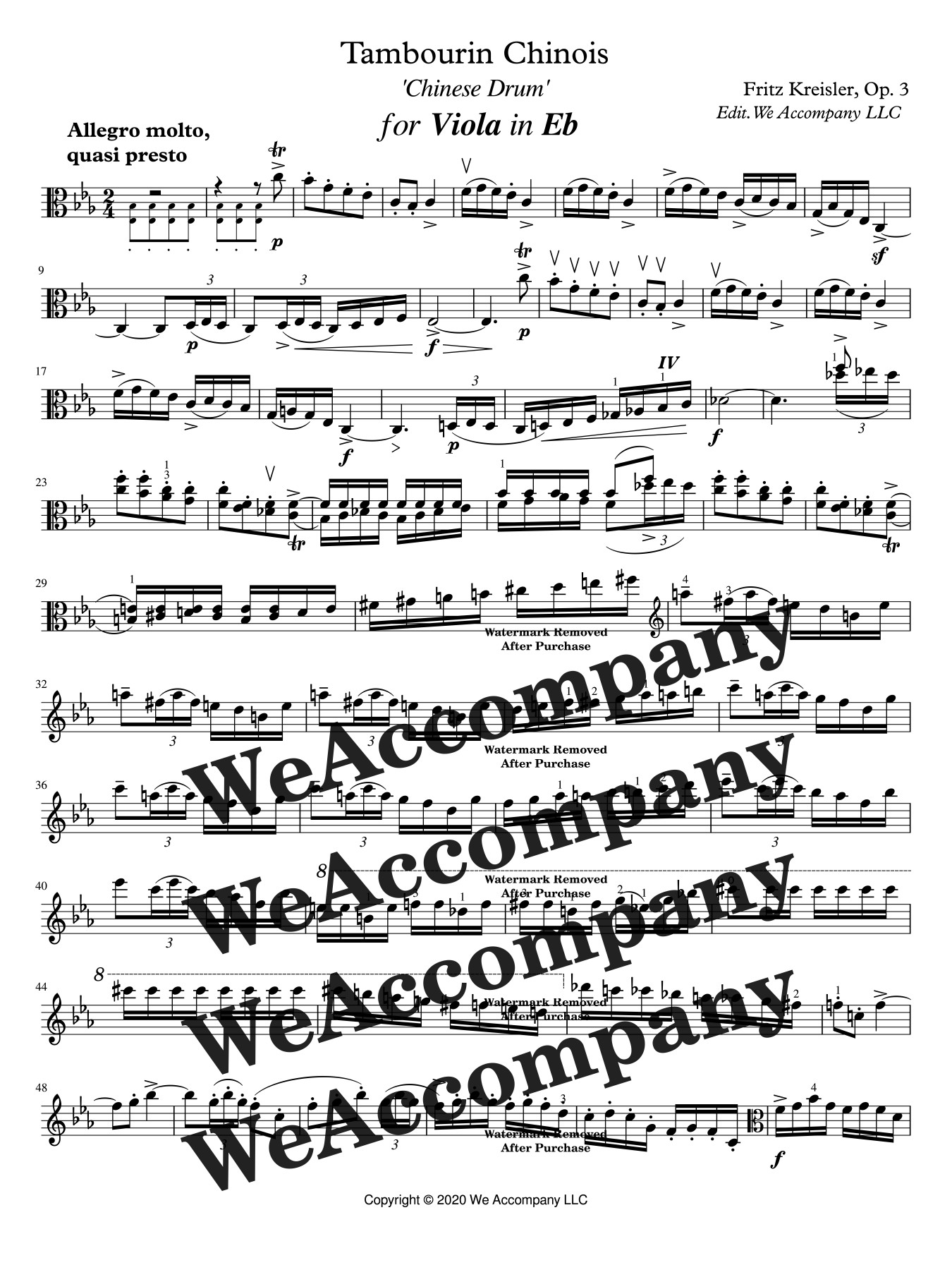 Tambourin Chinois Op.3 for Viola & Piano-page-1-preview