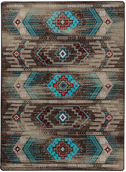 Western Area Rugs Teal and Brown