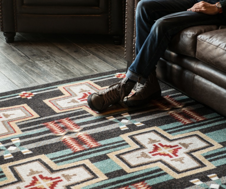 Tan and Turquoise Western Rugs