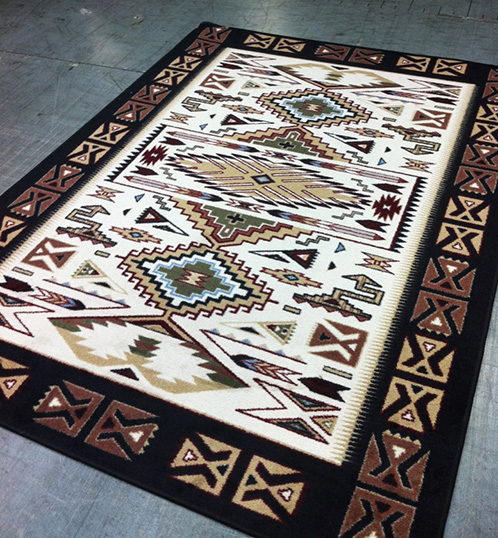 Western Rugs with Horse Shoe or Barbed Wire Design